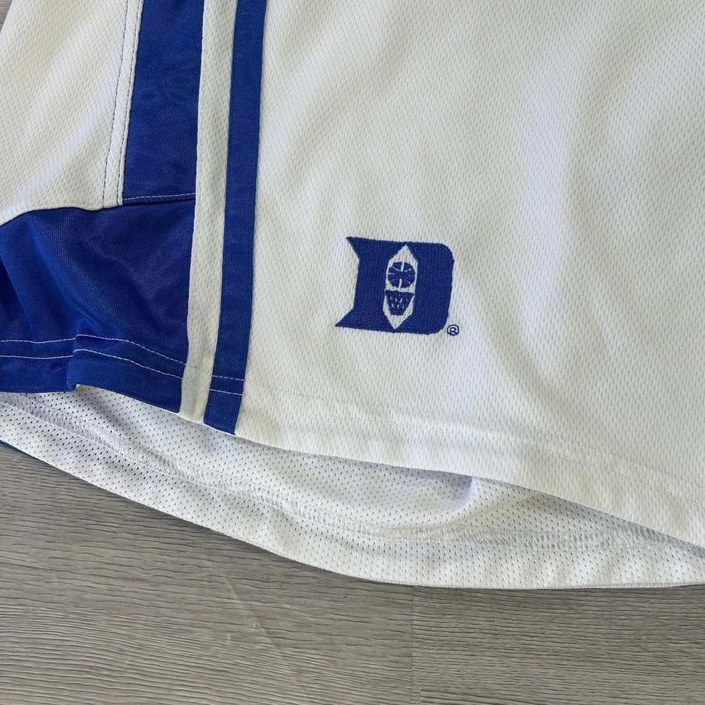 VTG Duke Blue Devils‎ Shorts Mens XL White NCAA Basketball NikeFIT Dry Authentic